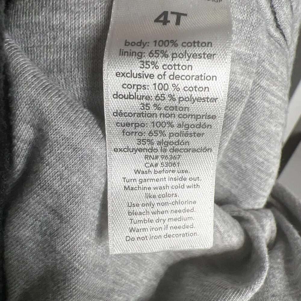 Boy OshKosh B'gosh® Size 4T Gray Jersey Lined Corduroy Overalls